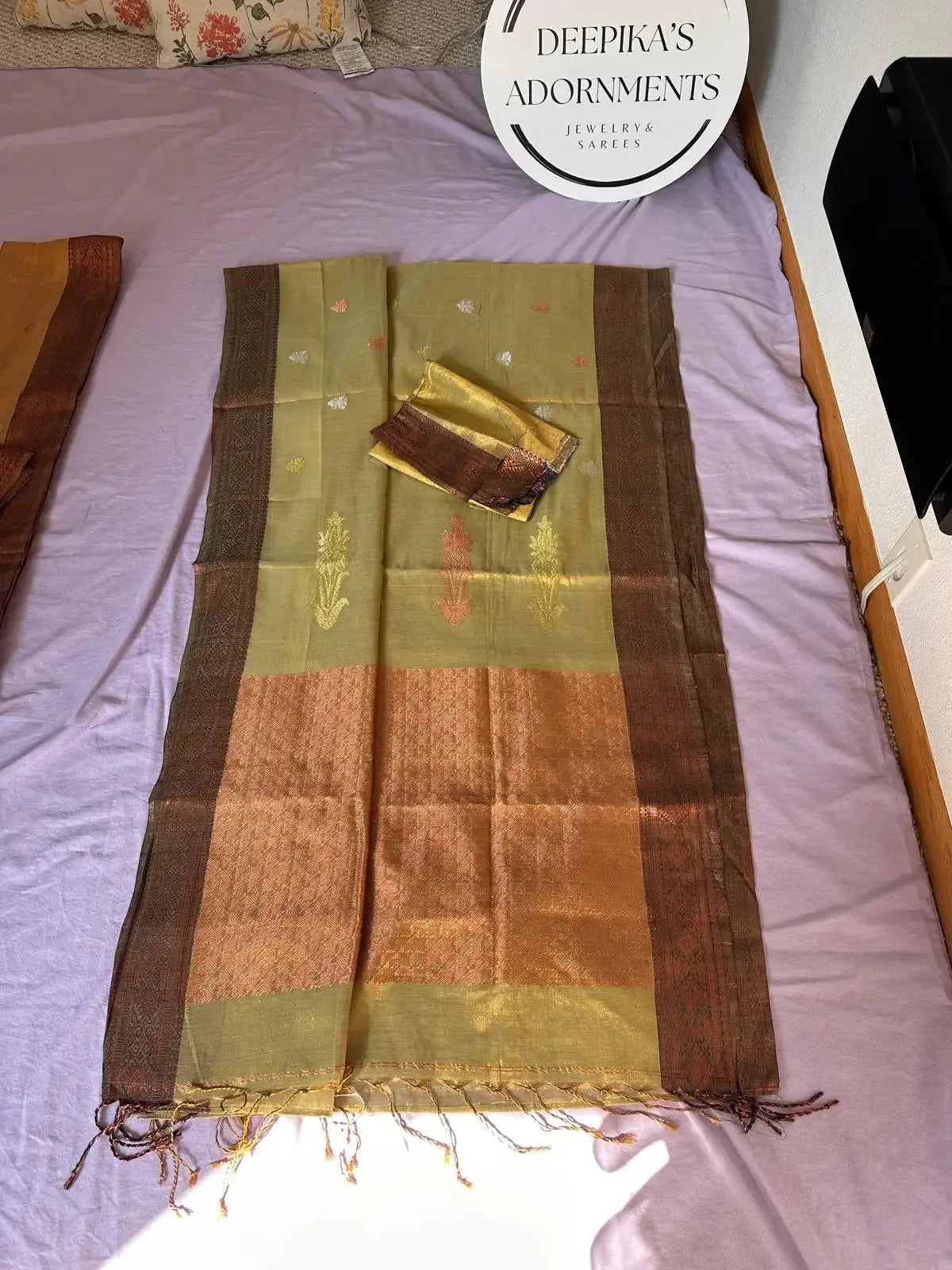 Naksha Tissue Border Saree - Deepika's Adornments
