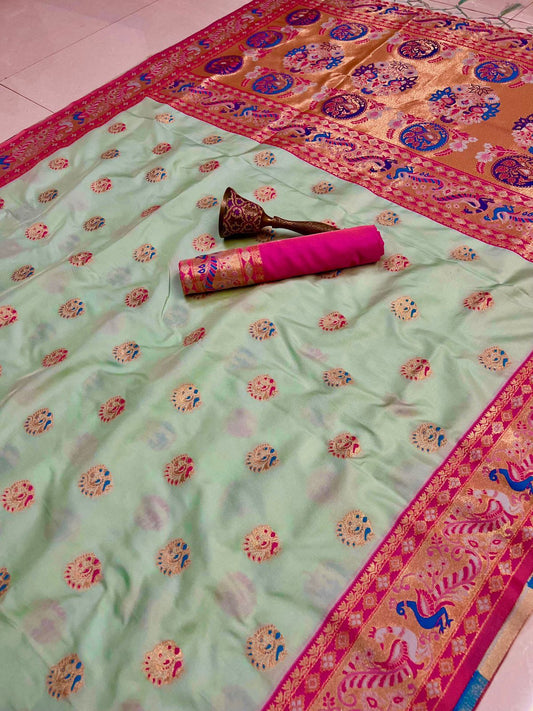 Paithini Traditonal Saree Mint