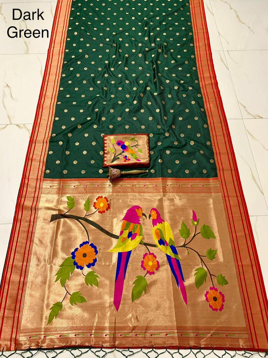 Paithini Traditional Saree Emerald