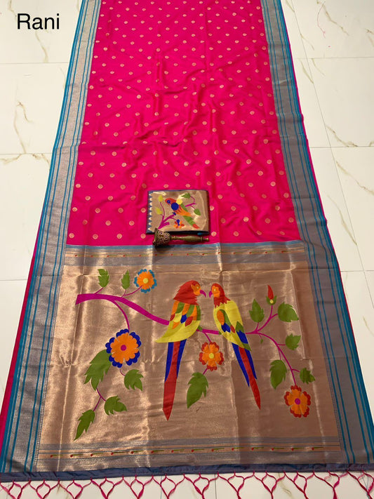 Piathini Traditional Saree Hot Pink