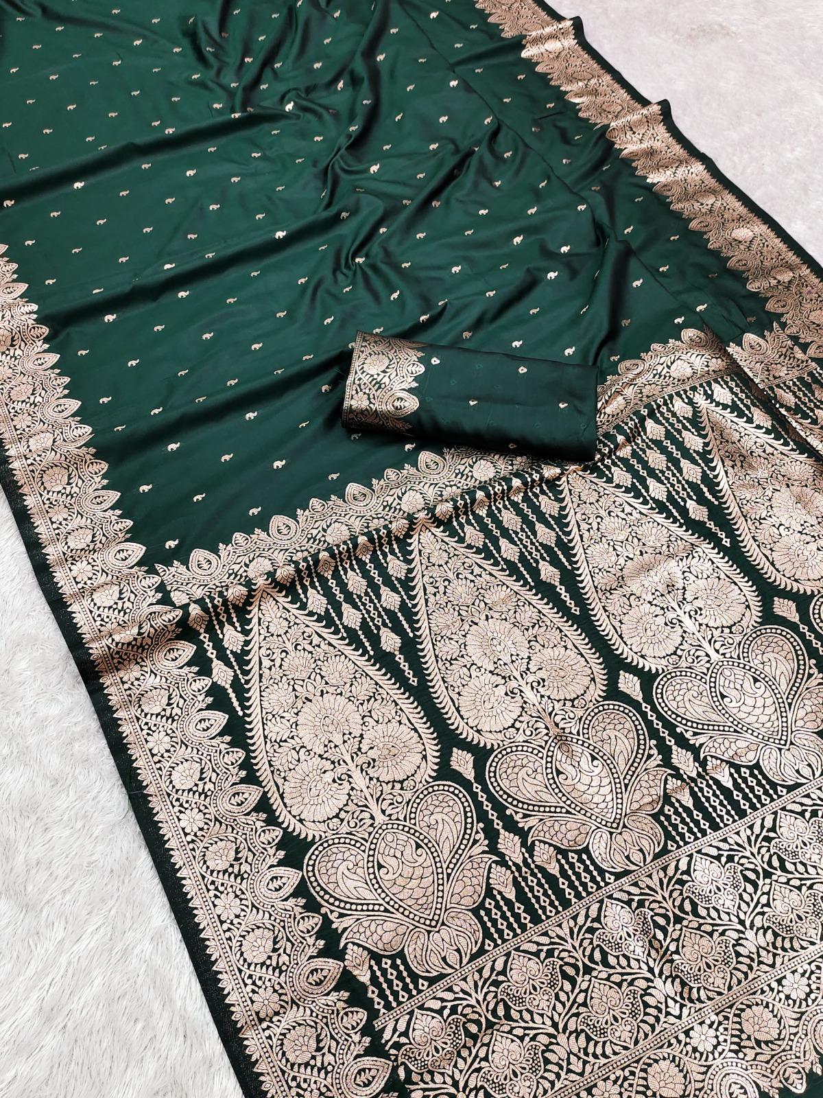 Beautiful party wear Emerald Banasri Silk