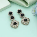 Black Color Kundan Earrings Stylish Ethnic Party Wear Jewelry Statement Design Black Deepika's Adornments