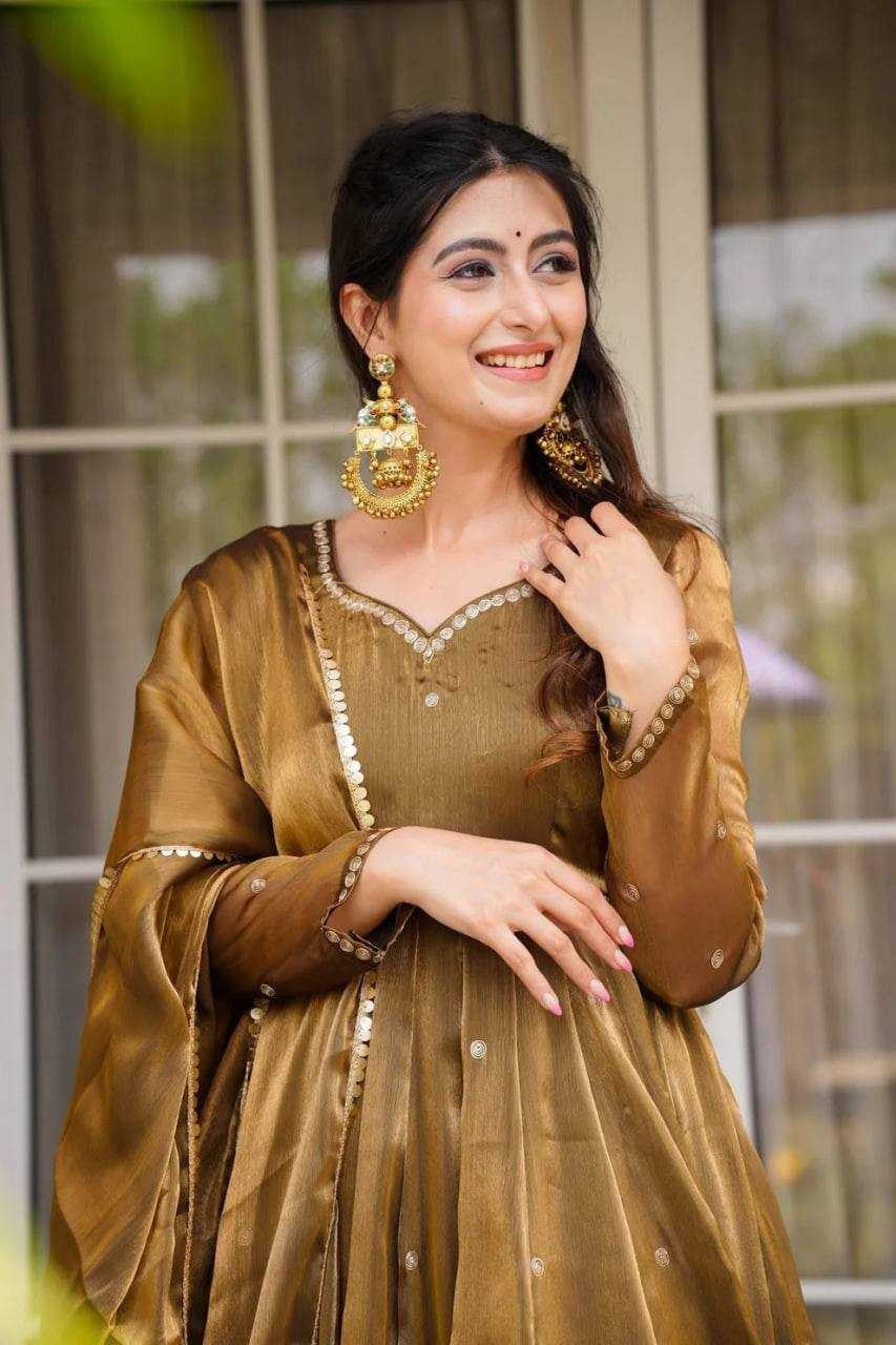 Jimmy Choo Anarkali Suit-Gold