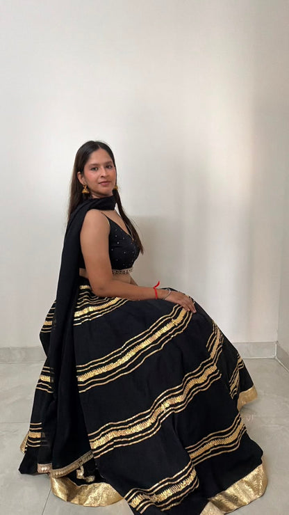 Luxury Black Georgette Lengha Set Deepika's Adornments