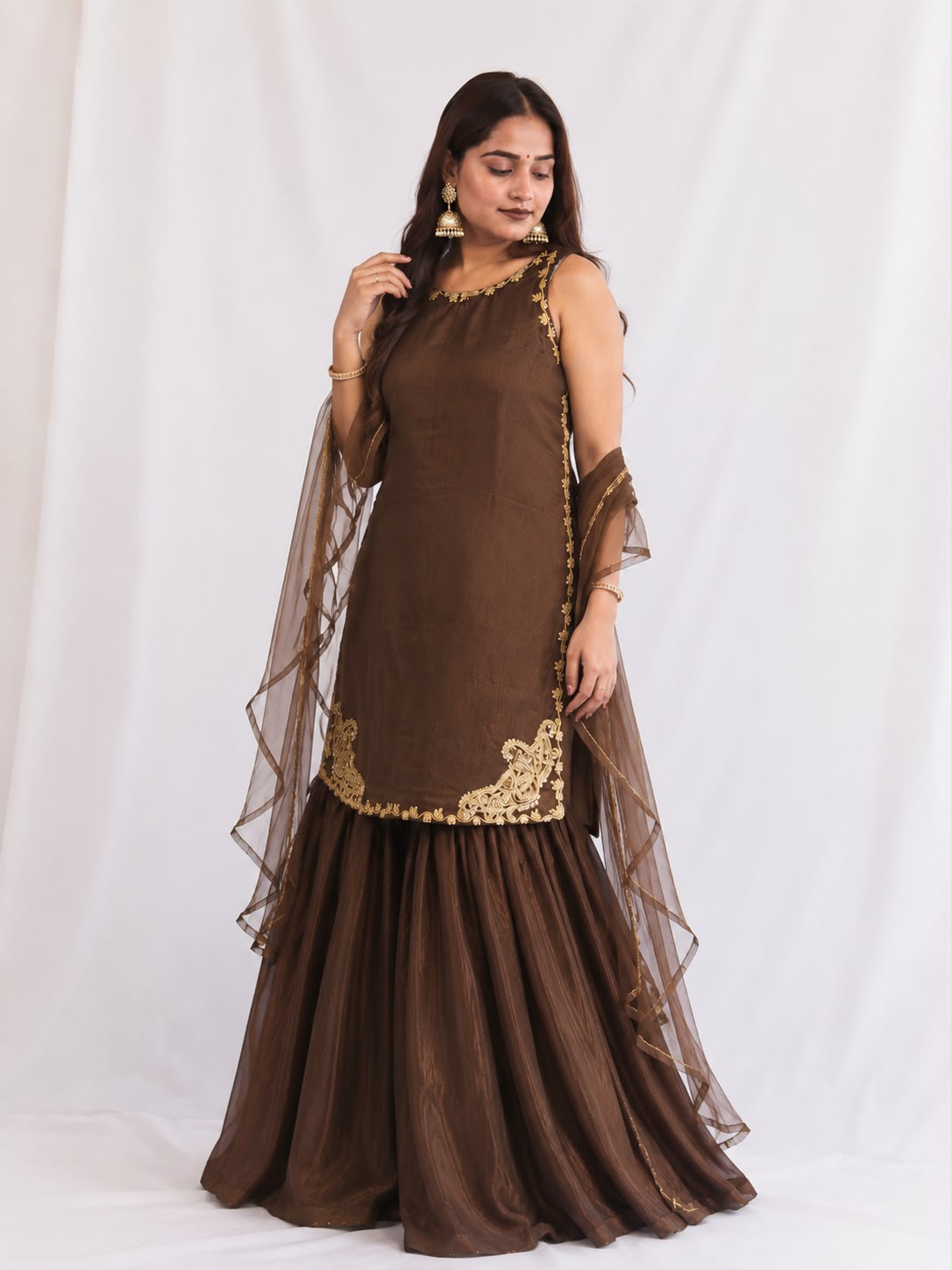 Luxury Bronze Sharara Set Deepika's Adornments