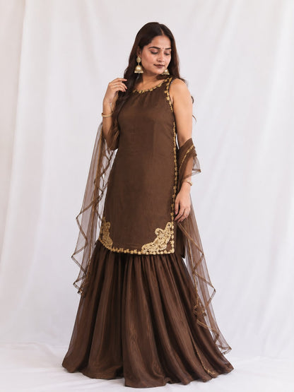 Luxury Bronze Sharara Set Deepika's Adornments