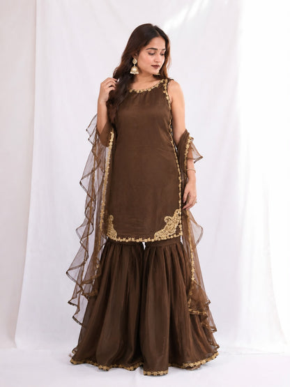 Luxury Bronze Sharara Set Deepika's Adornments