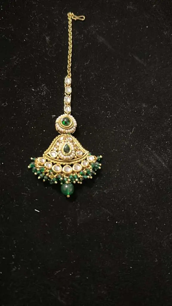 Heritage Collection-Regal Green & Gold Bridal Jewelry Set - Deepika's Adornments