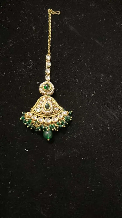 Heritage Collection-Regal Green & Gold Bridal Jewelry Set - Deepika's Adornments