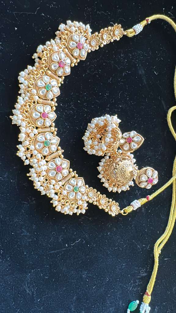 Kundan Necklace Set - Multi-Color Statement Jewelry with Vibrant Stones for Indian Bridal Weddings