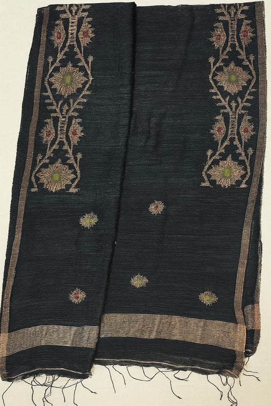 Pure Matka Jamdani Black