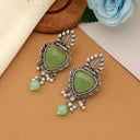 Pista Green Color Oxidised Earrings Deepika's Adornments