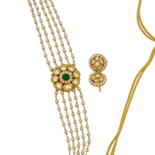 Jhansi Kundan Chokar Set-Green