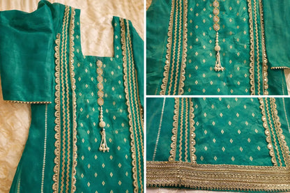 Shimmer Banarsi Salwar Suit - Fully Lined with Square Neck Rachna Suits