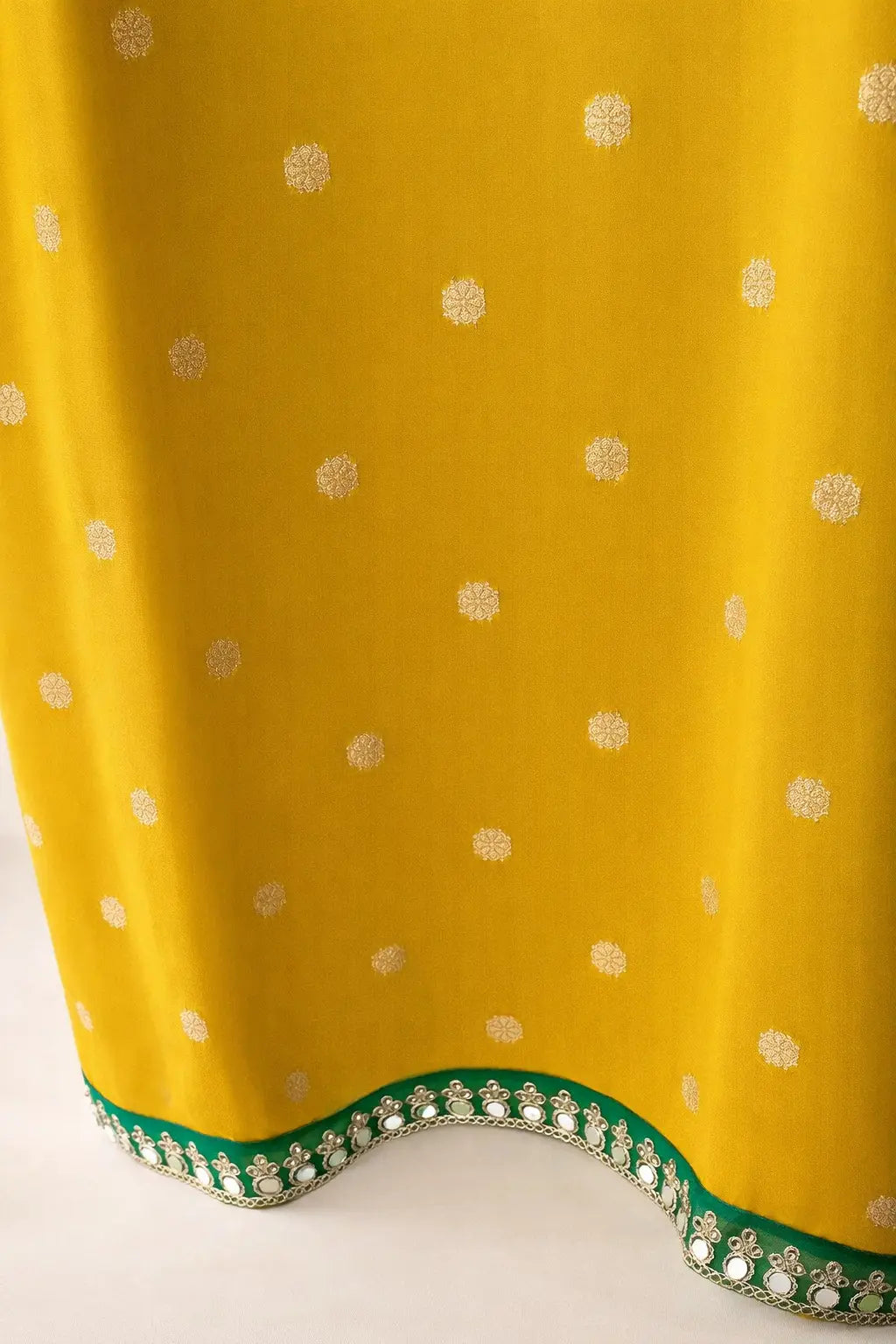 Organza Kameez with Mirror Work, Threadwork & Gold Zari Butti Rachna Suits