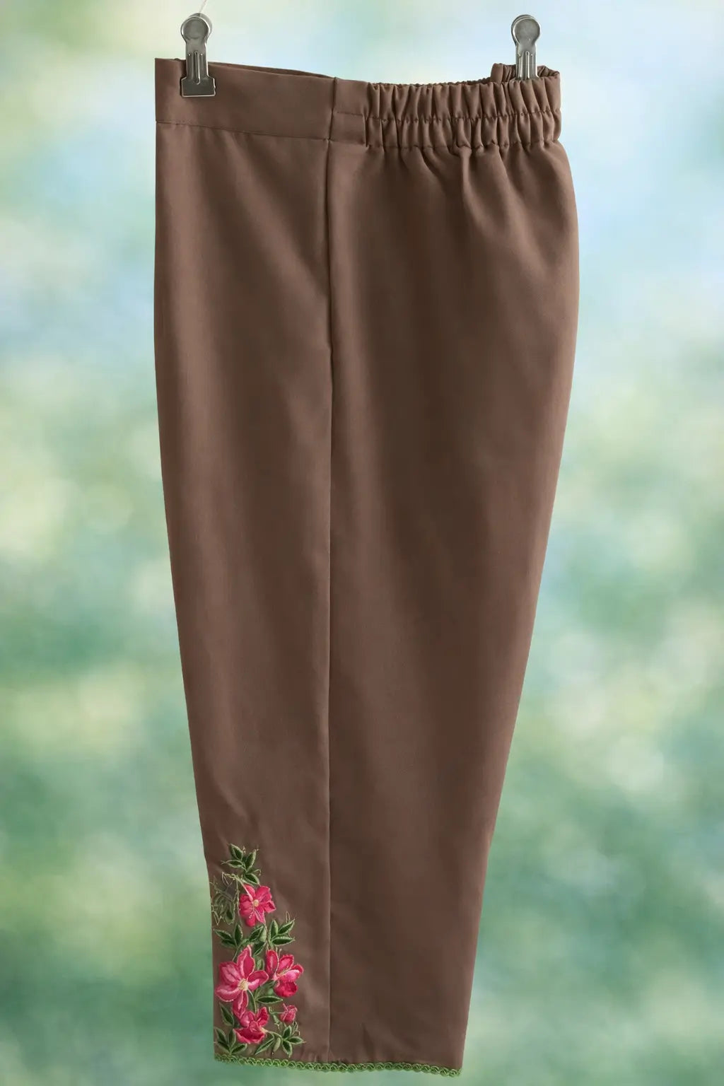Mocha & Magenta Muslin Kameez with Embroidered Straight Pants Rachna Suits