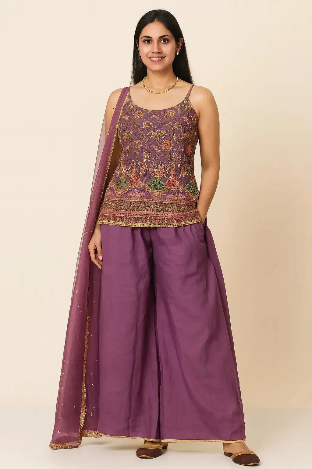 Indian Palazzo Suit Purple - Deepika's Adornments