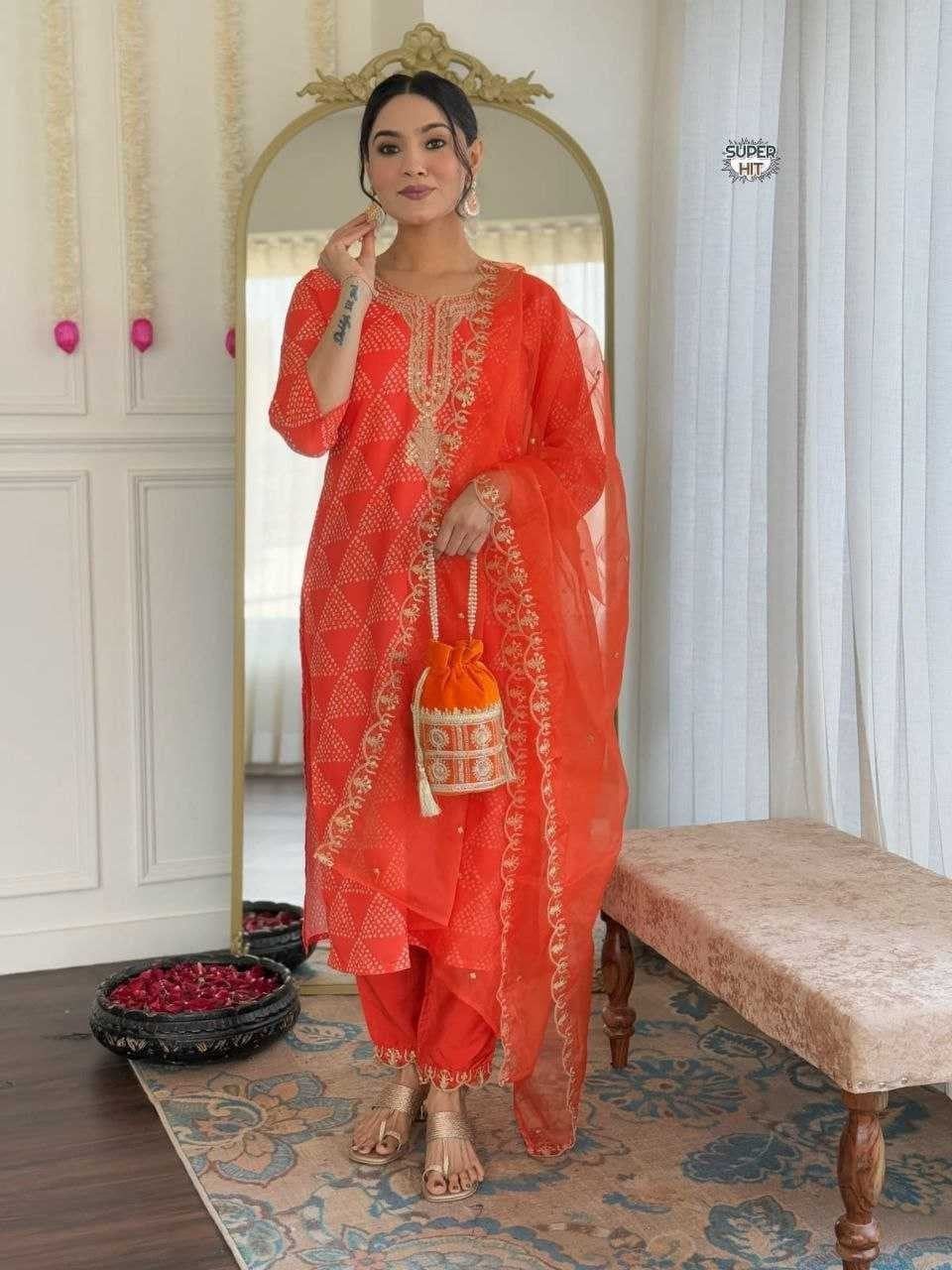 Chanderi Silk orange