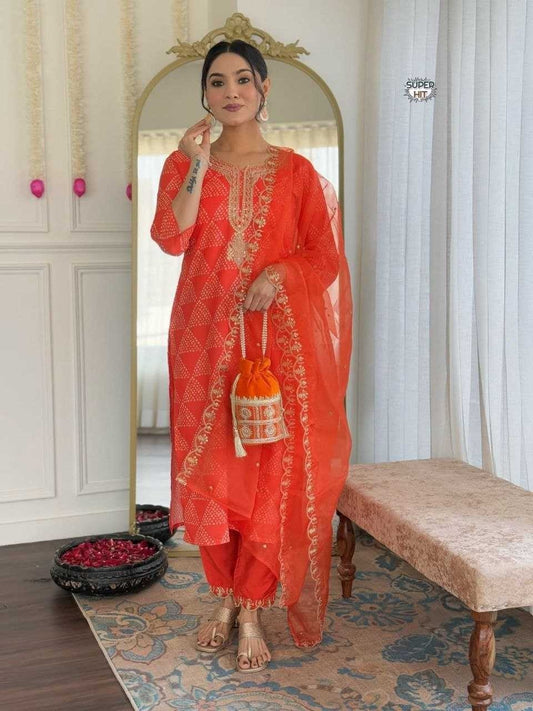 Chanderi Silk orange