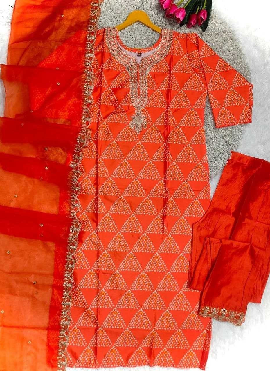Chanderi Silk orange