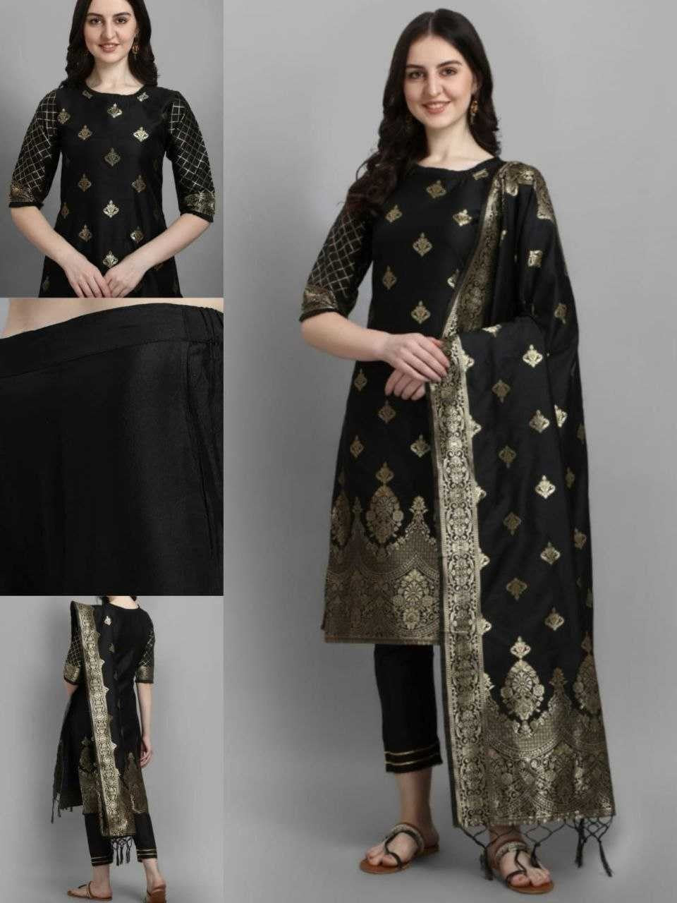 Soft Silk Black Kurti