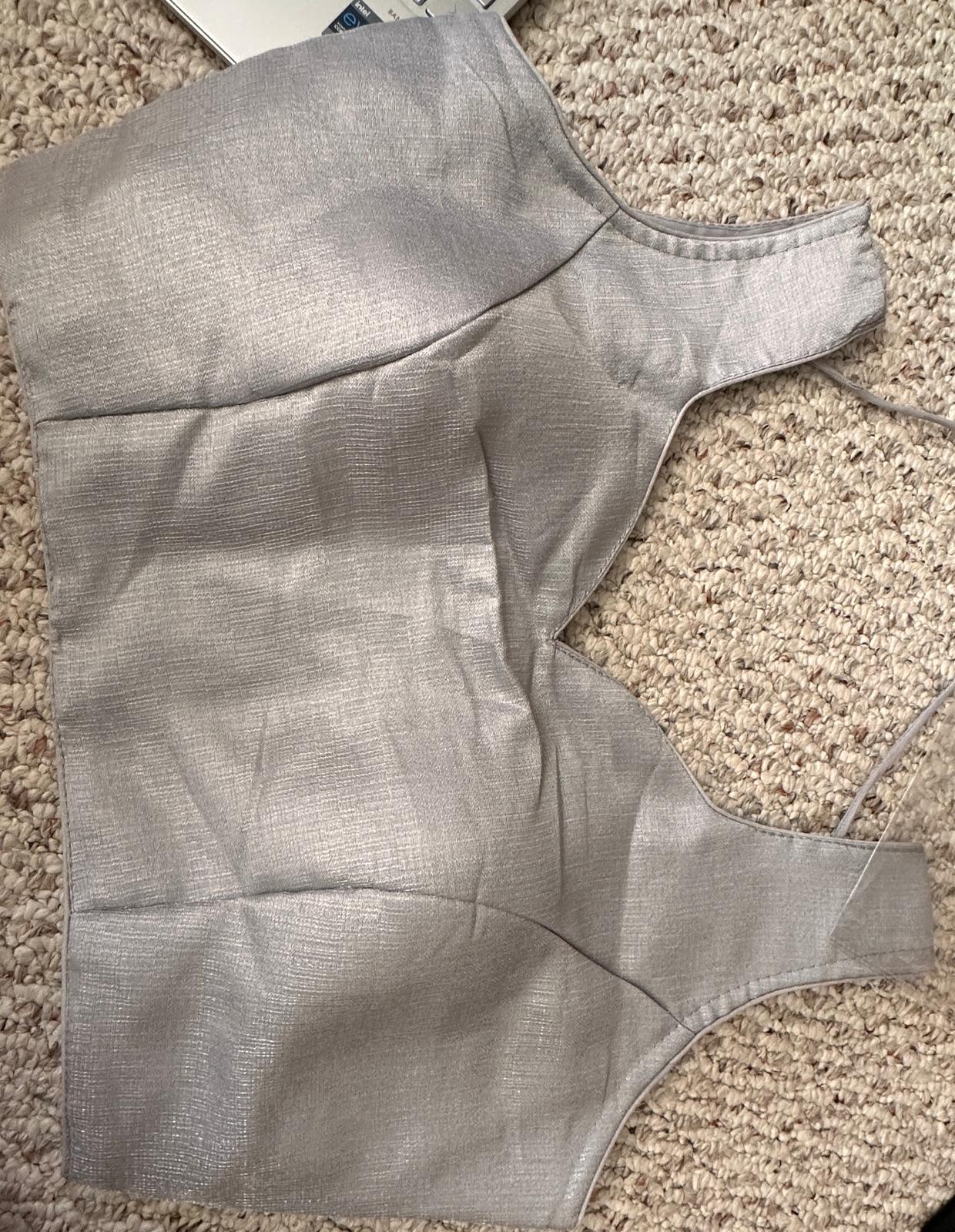 Saburi Milan Silk Readymade Blouse -Silver