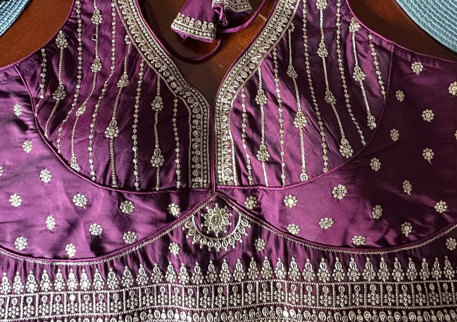 Sareeka Readymade Blouse-Dark Wine - Deepika's Adornments