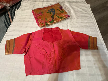 Soft Kanchipuram Paithani Saree-Pink