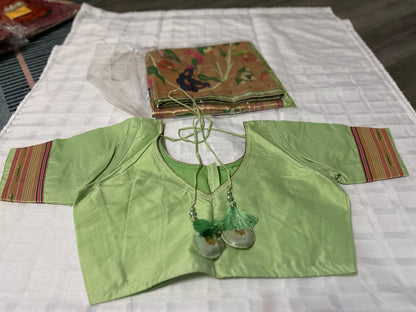 Soft Kanchipuram Paithani Saree-Pista