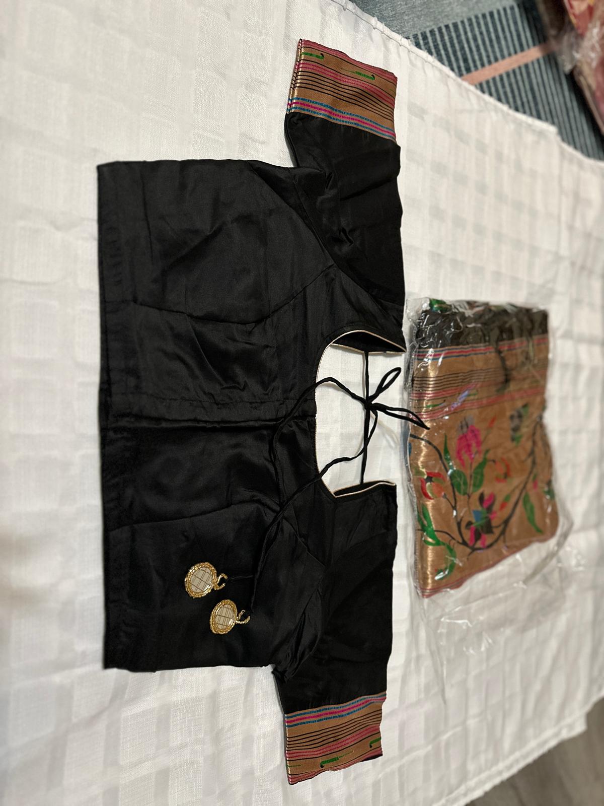 Soft Kanchipuram Paithani Saree-Black