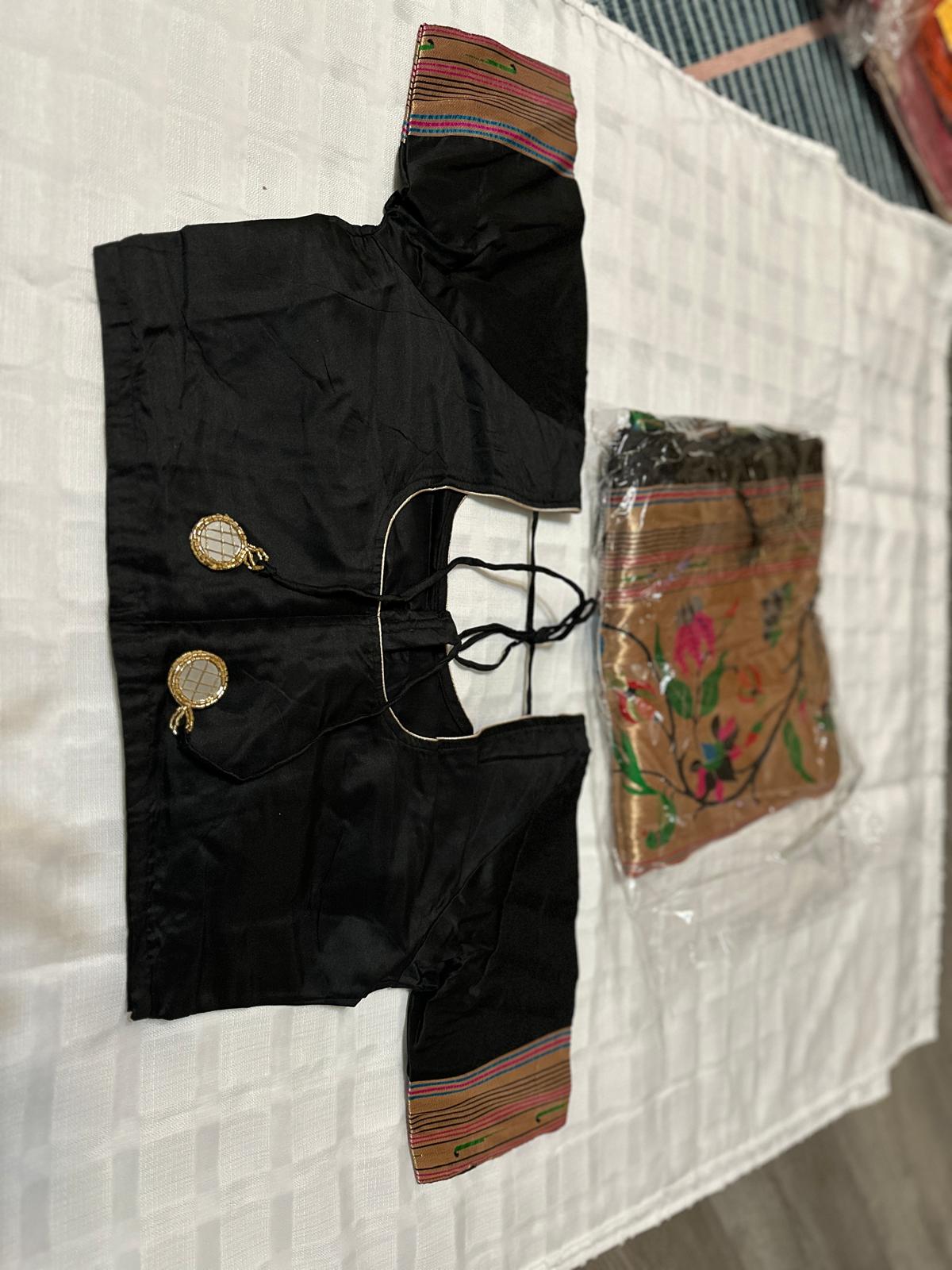 Soft Kanchipuram Paithani Saree-Black