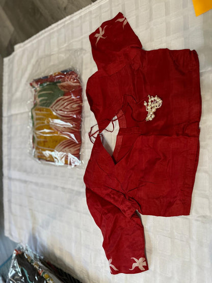 Pure Bishnupuri Silk Hand WaxBatik Sarees - Red