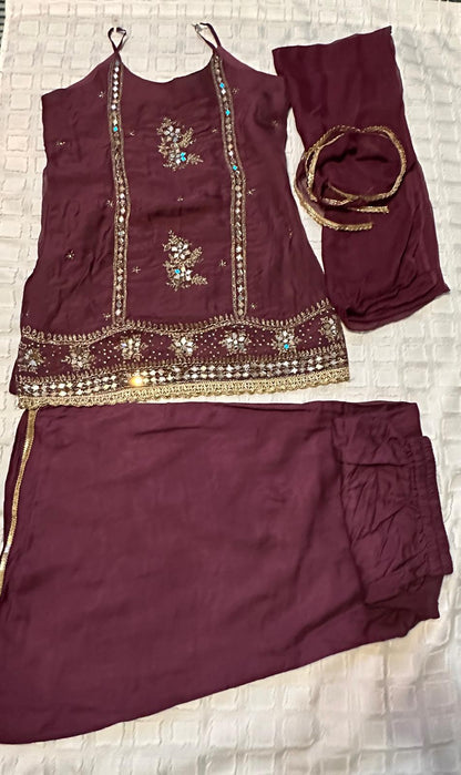 Boutique Custom Style  Stitched Plazzoo Suit