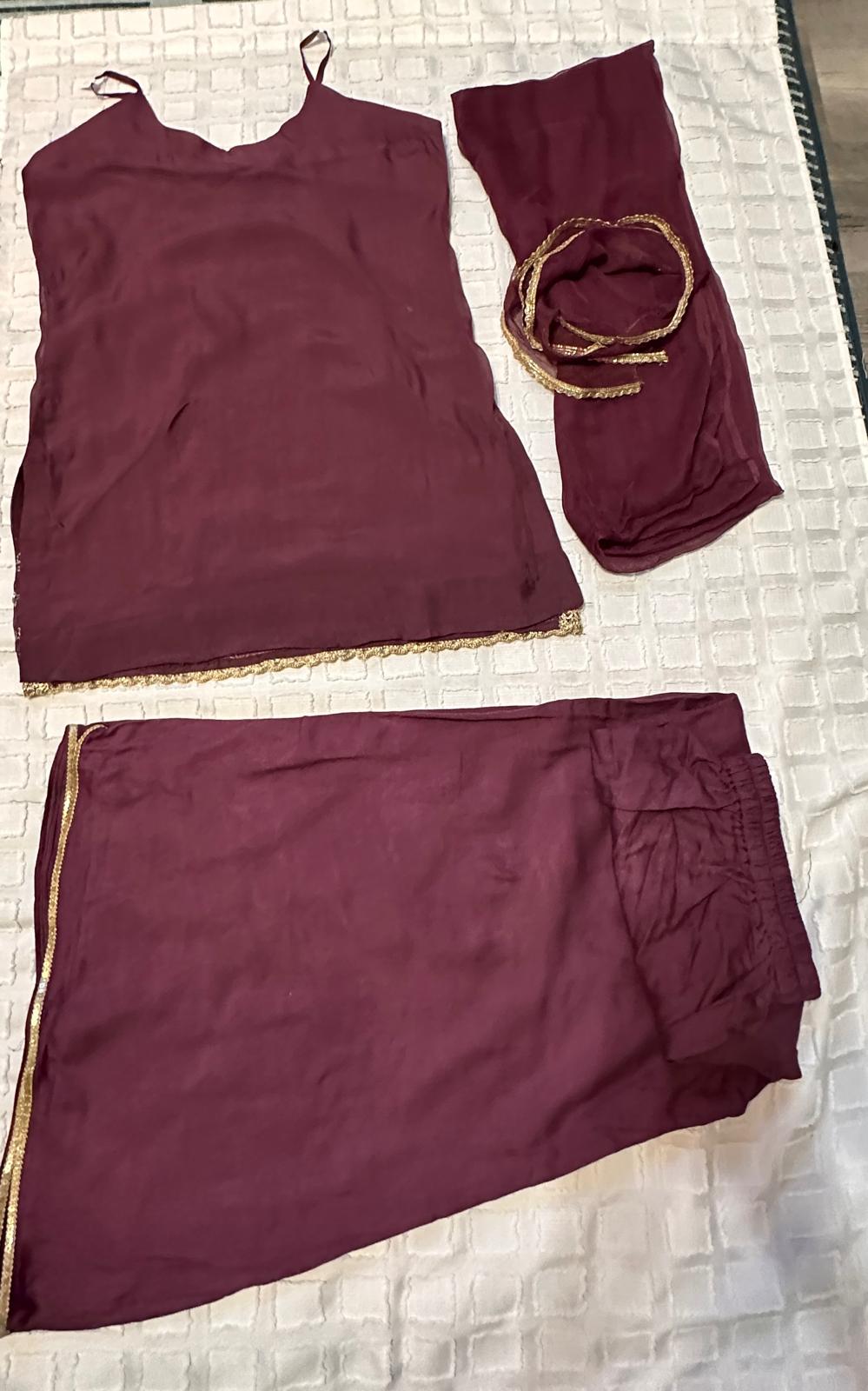 Boutique Custom Style  Stitched Plazzoo Suit