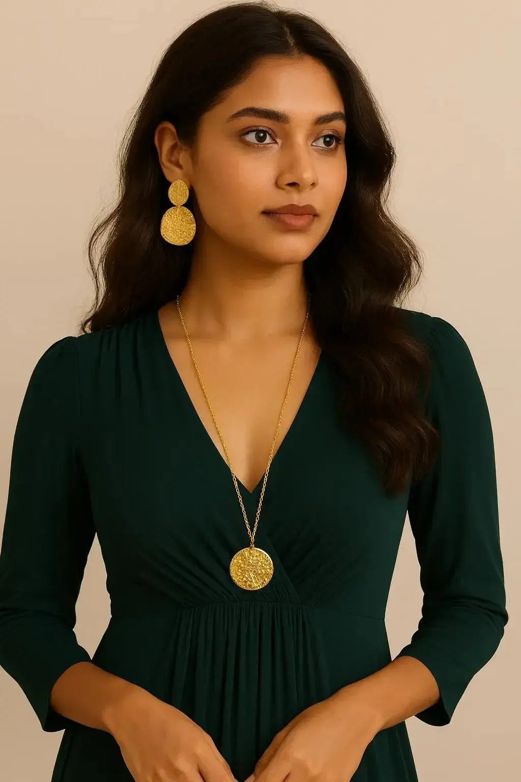Non-Tarnish Necklace Set Circle Shape - Deepika's Adornments