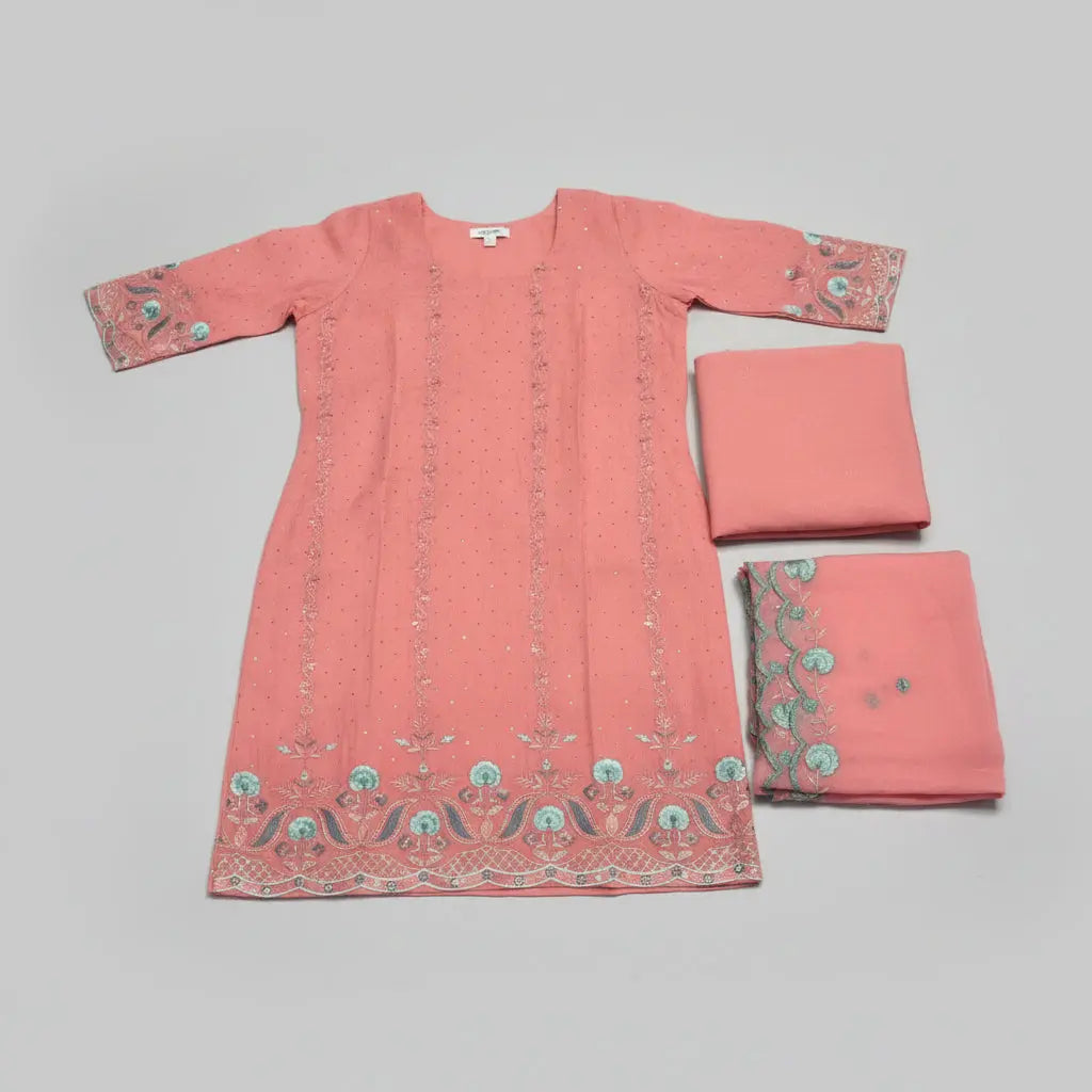 Embroidered Gajree Salwar Suit - Crystal Stone & Zari Work Rachna Suits
