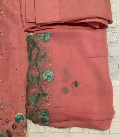 Embroidered Gajree Salwar Suit - Crystal Stone & Zari Work Rachna Suits