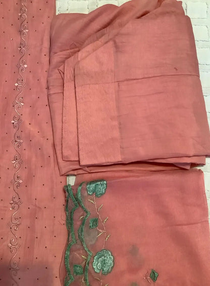 Embroidered Gajree Salwar Suit - Crystal Stone & Zari Work Rachna Suits
