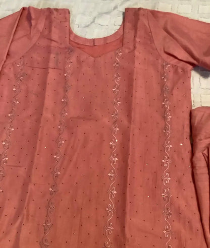 Embroidered Gajree Salwar Suit - Crystal Stone & Zari Work Rachna Suits