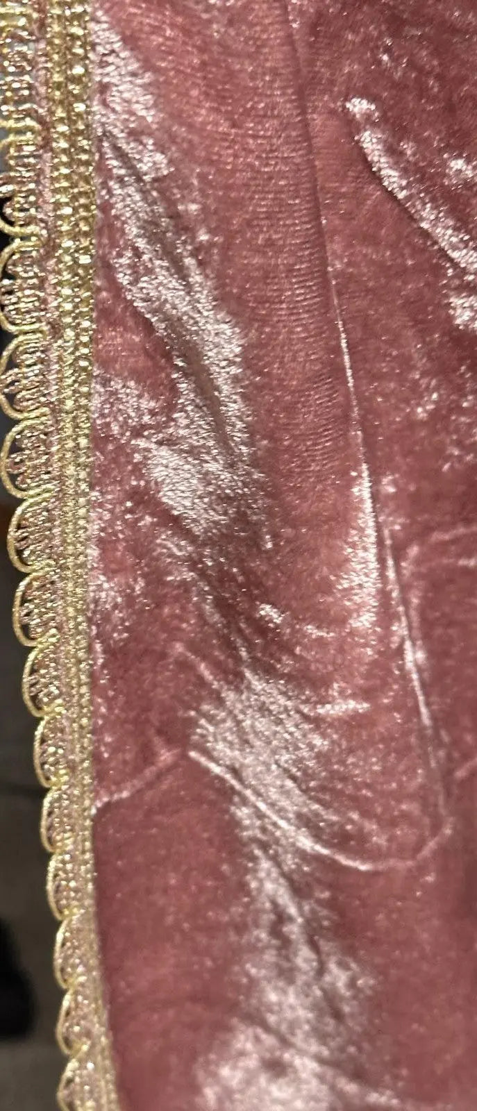 Rose Pink Velvet Kaftan - Handcrafted Lace Ethnic Wear Maha Collection