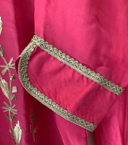 Pink Coral Gota Patti Dhoti Suit - Tulip Pants with Heavy Dupatta Rachna Suits