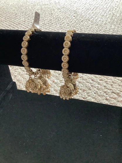 Antique Gold Reverse AD Premium Latkan Bangles – Set of 2 Nikhar Jewelry