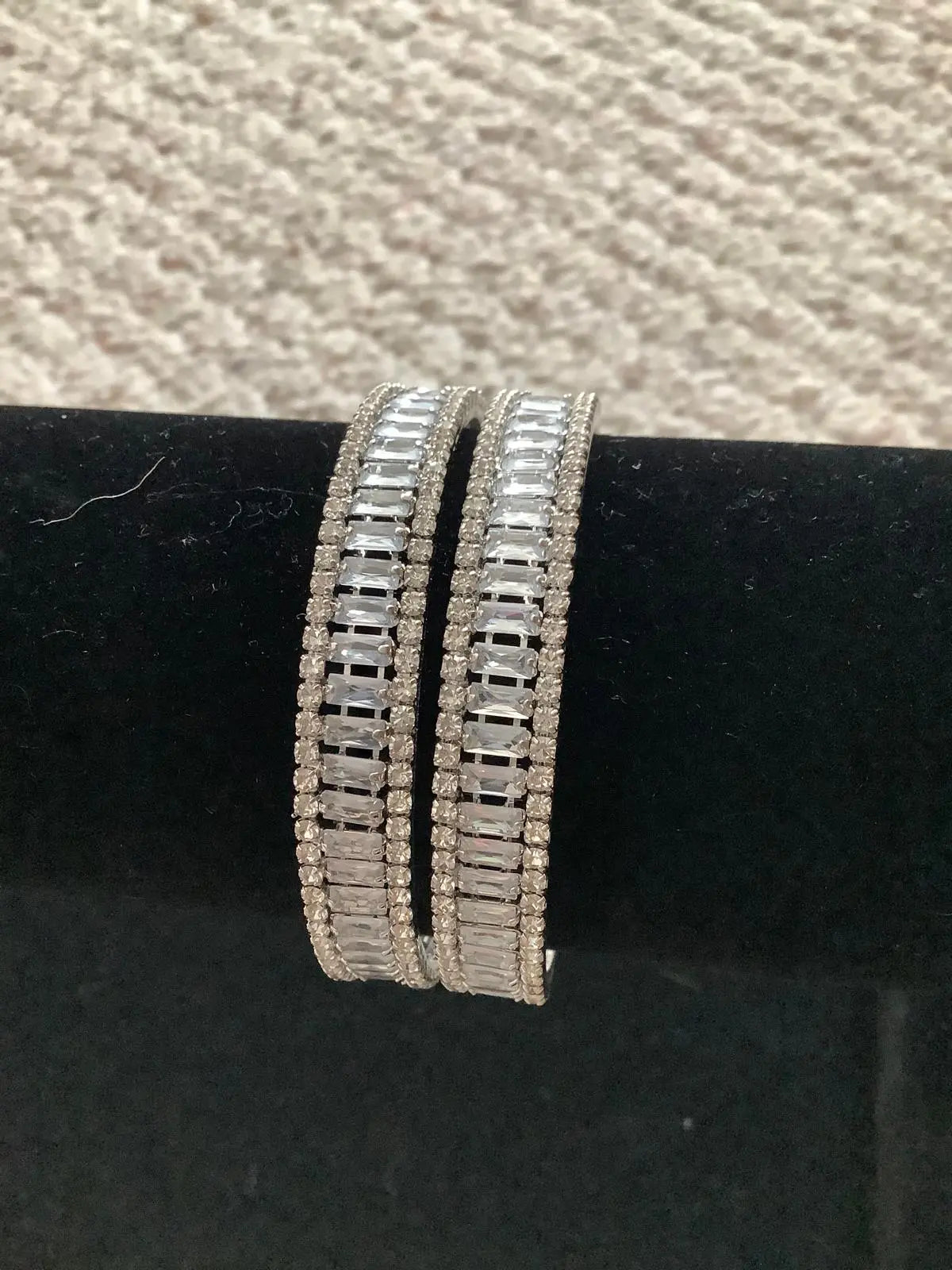 Chandini Silver AD Polish Bangles – Set of 2 Nikhar Jewelry