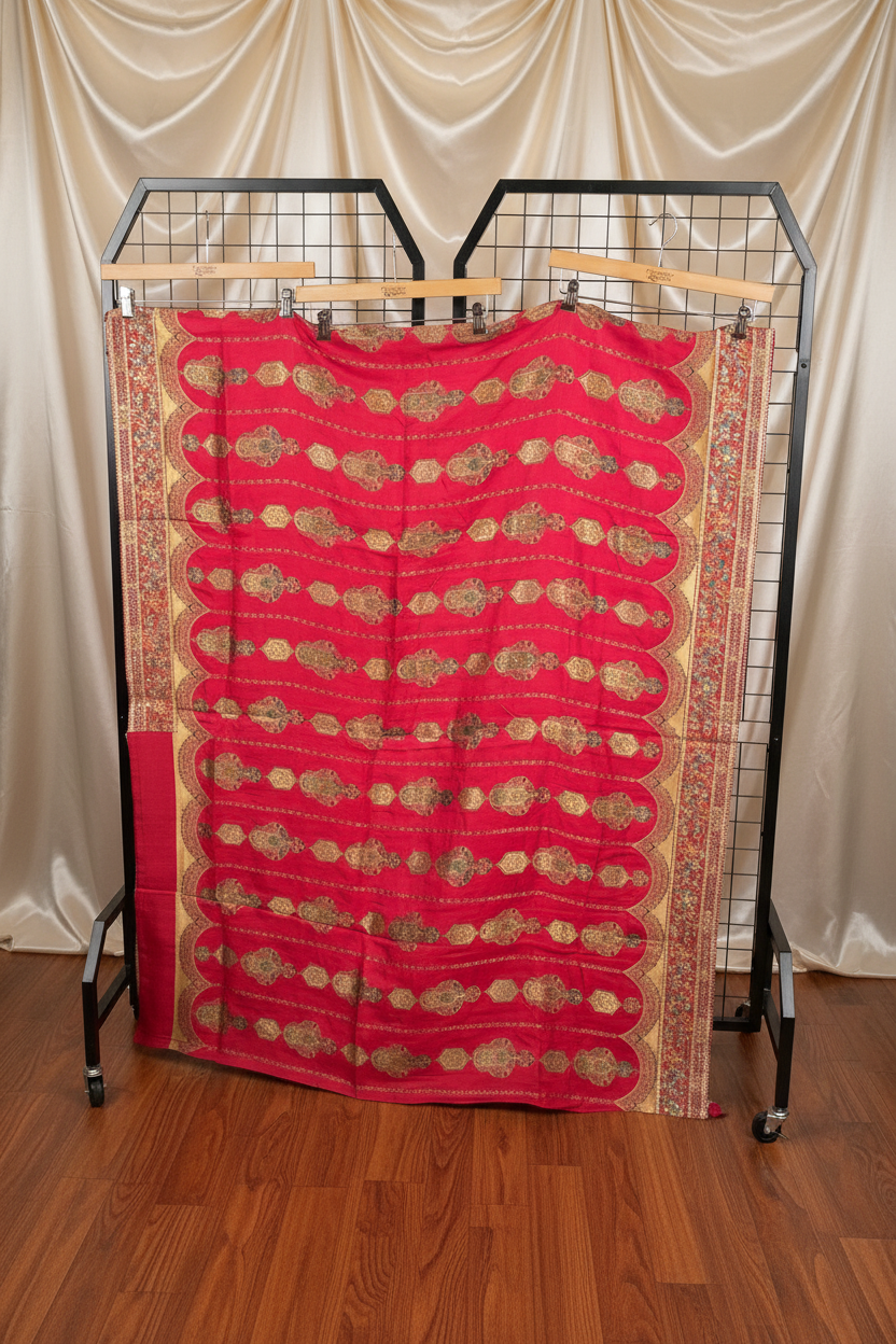 Rani Chinon Silk Saree with Fully Stitched Heavy Embroidered Blouse Ajmera