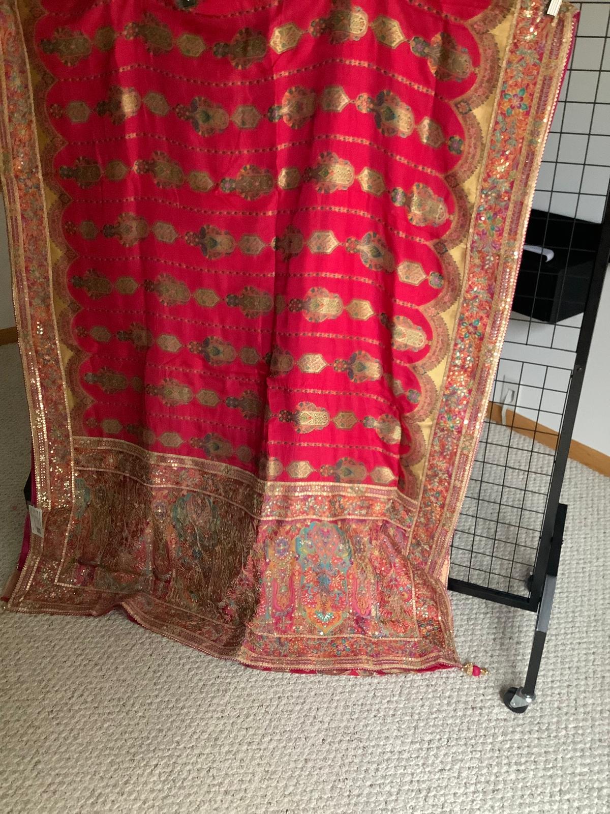 Rani Chinon Silk Saree with Fully Stitched Heavy Embroidered Blouse Ajmera