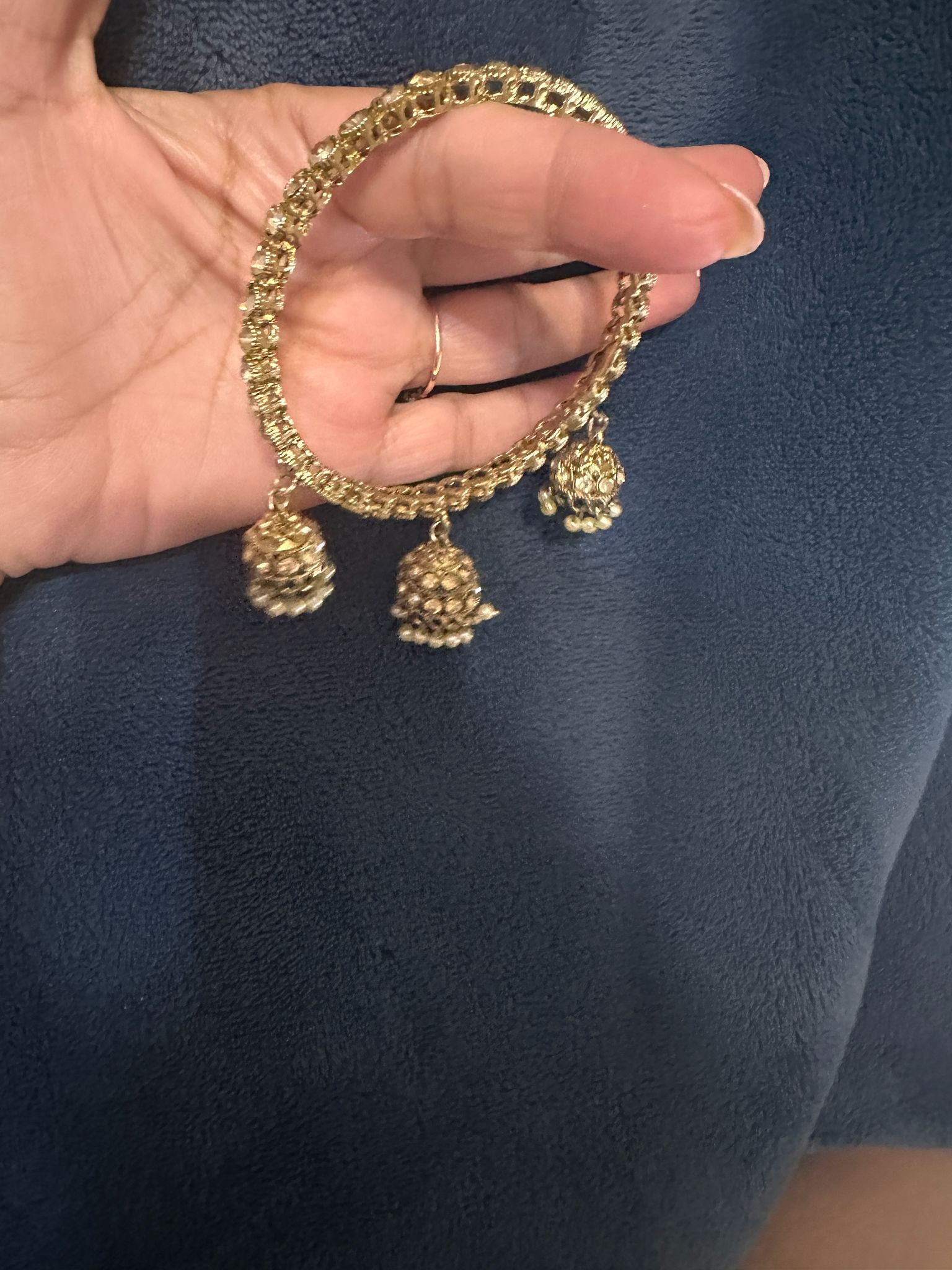 Pearl Kada Bangles - Gold-Tone Stone & Heritage Design Deepika's Adornments