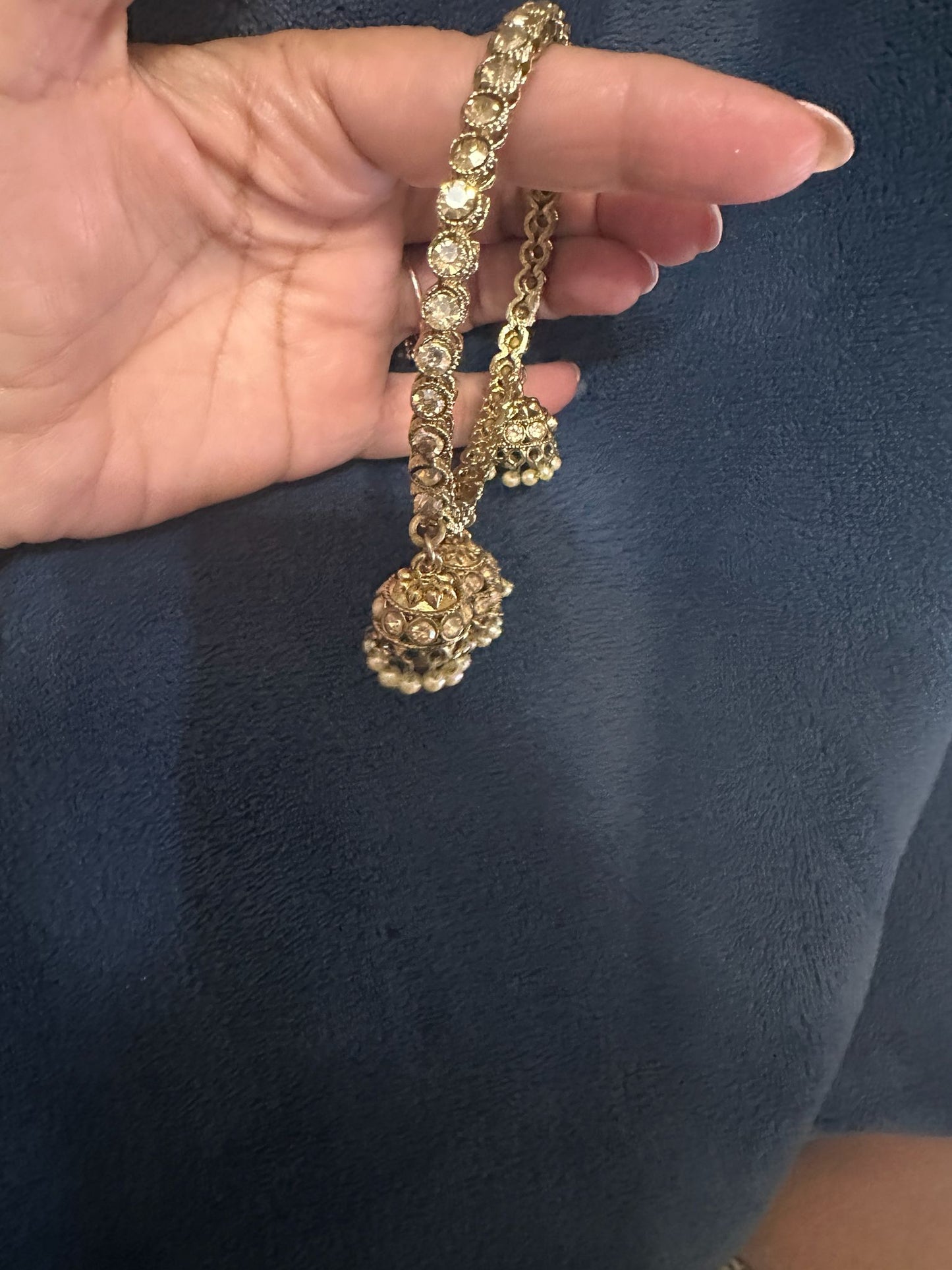 Pearl Kada Bangles - Gold-Tone Stone & Heritage Design Deepika's Adornments