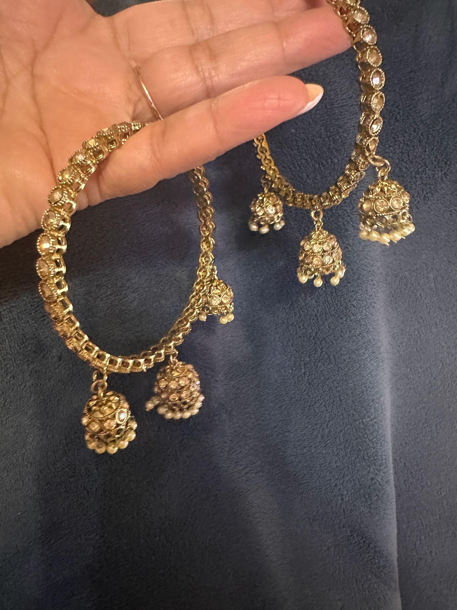 Pearl Kada Bangles - Gold-Tone Stone & Heritage Design Deepika's Adornments