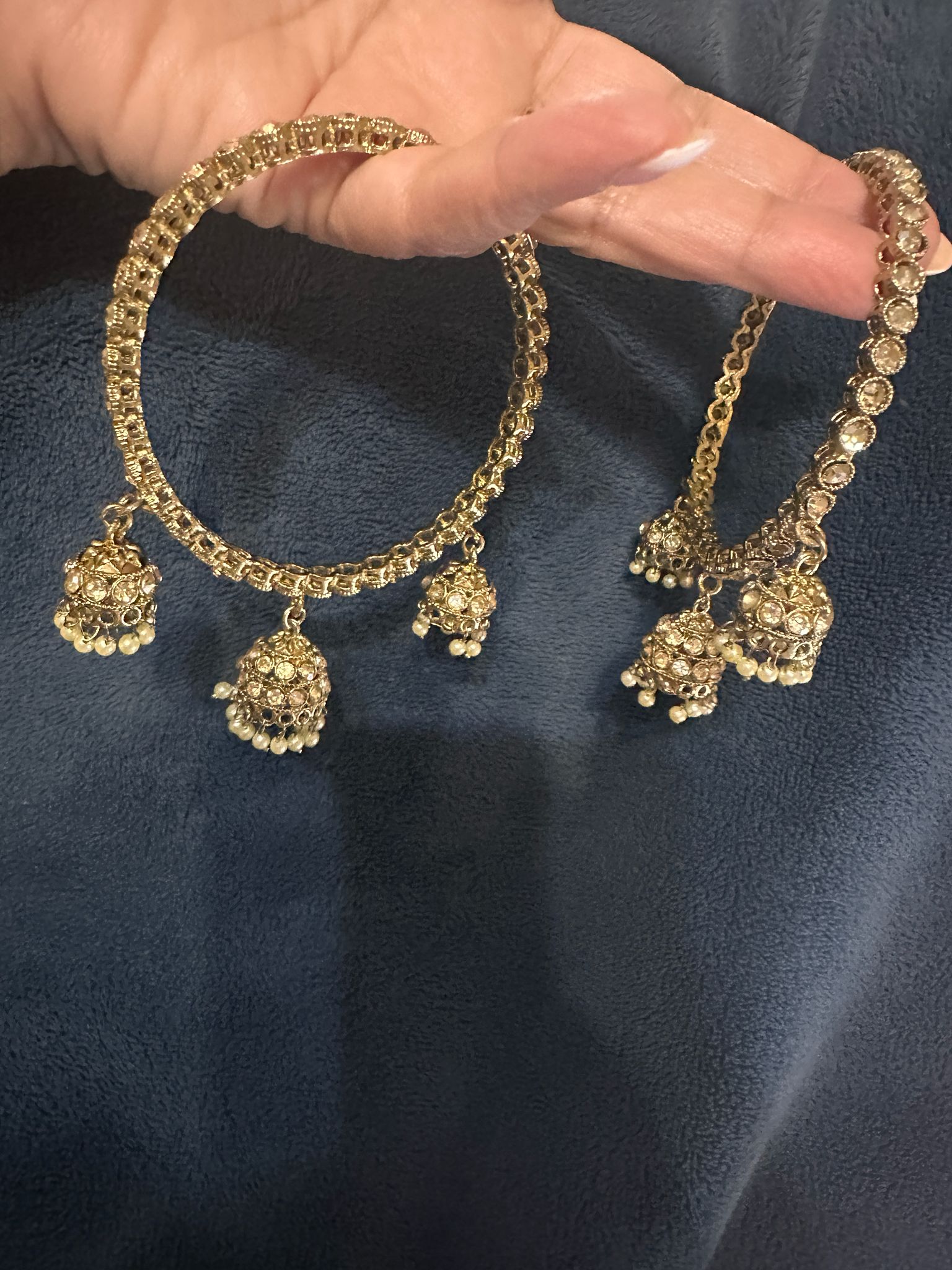 Pearl Kada Bangles - Gold-Tone Stone & Heritage Design Deepika's Adornments