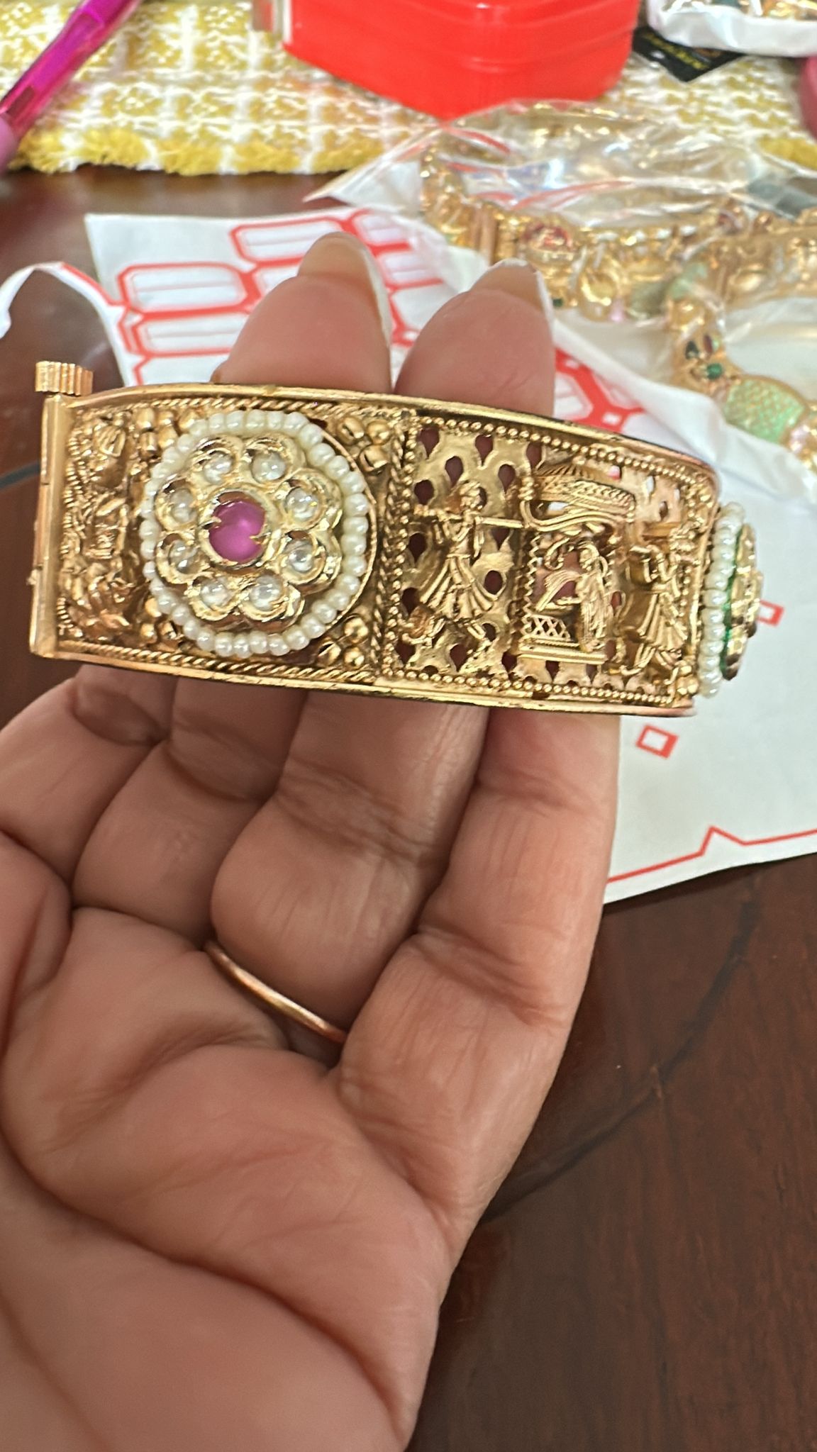 Temple Traditional Treasure bangle set of 2 openable Deepika's Adornments